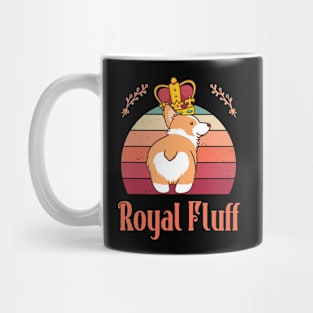 FUUNY VINTAGE SUNSET ROYAL FLUFF CUTE CORGI BUTT Mug